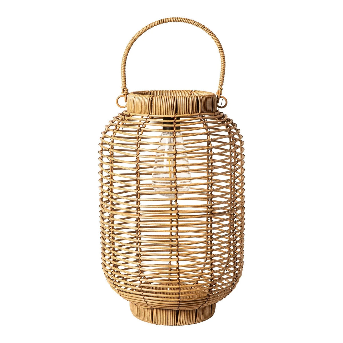 Solar Lantern with Bulb Ø22.5 x H35 cm - Light Brown