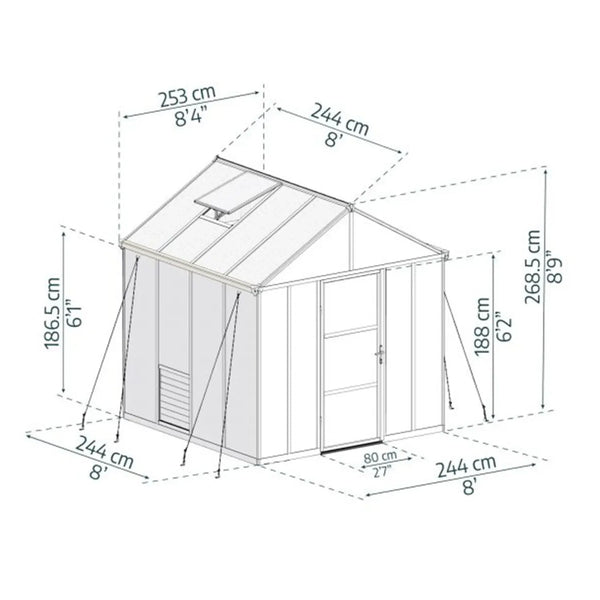 Greenhouse Kit - Grey Structure & Multiwall Panels