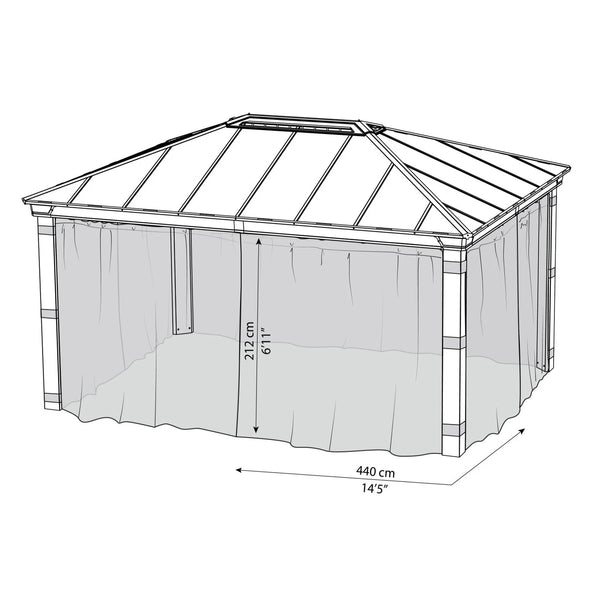 Netting Set for Dallas 14 ft. × 16 ft. Gazebo