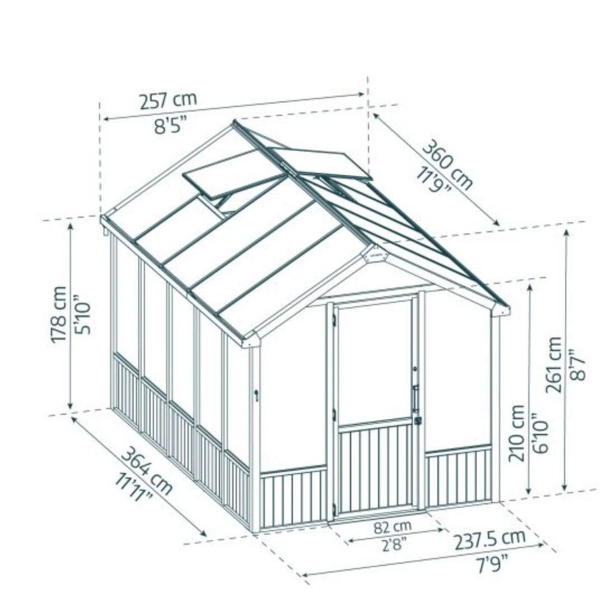 Greenhouse Kit Natura Cedar Wood 8 ft. x 22 ft. – Clear Panels