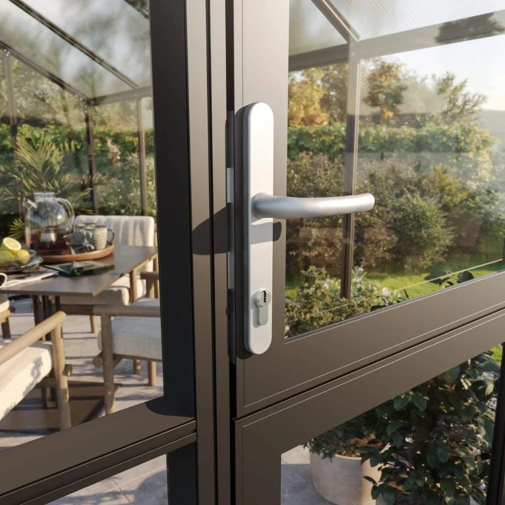 Greenhouse Galant II, 4 mm glass + polycarbonate, anthracite-grey