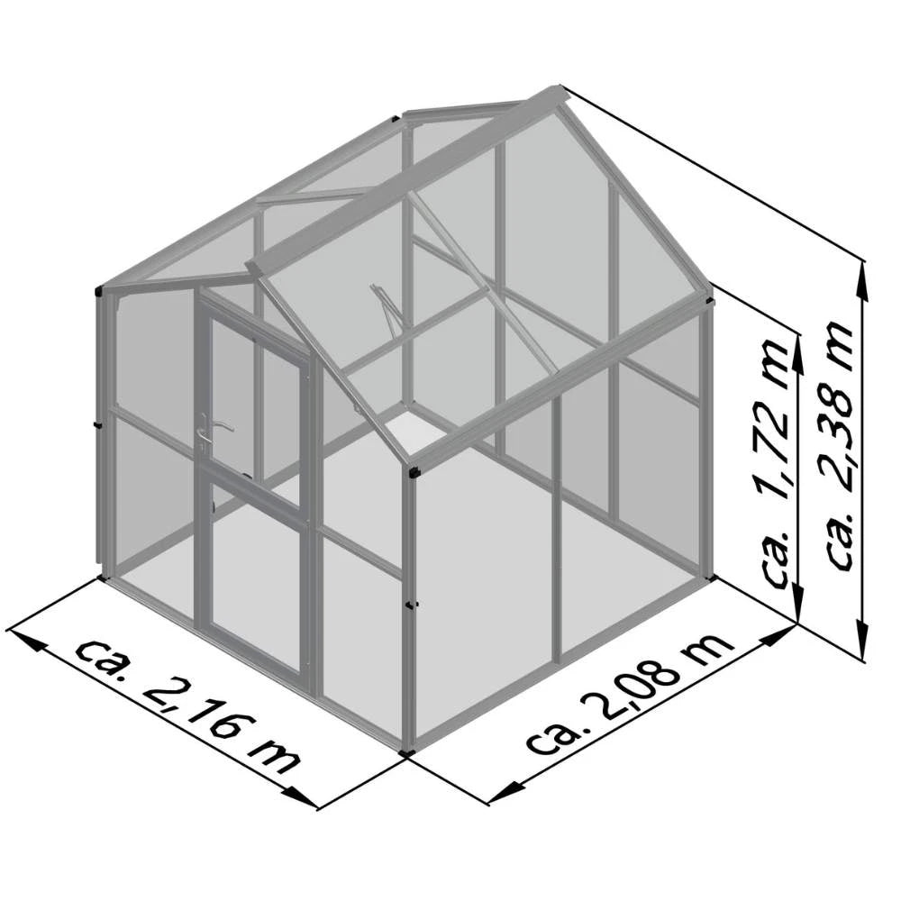 Greenhouse Galant II, 4 mm glass + polycarbonate, fir green