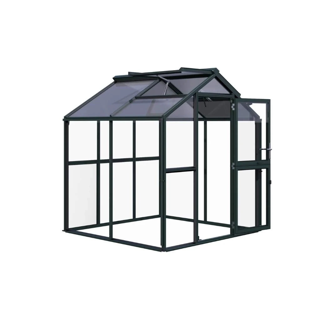 Greenhouse Galant II, 4 mm glass + polycarbonate, fir green