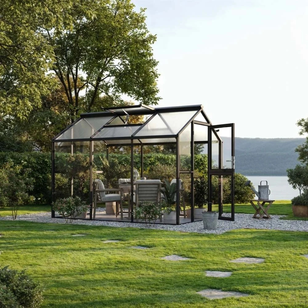 Greenhouse Galant III, 4 mm glass + polycarbonate, anthracite-grey