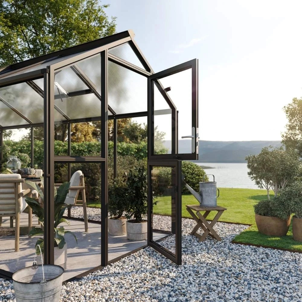 Greenhouse Galant IV, 4 mm glass + polycarbonate, anthracite-grey